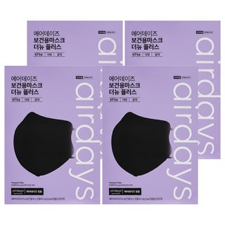 airdays Color fit鳥嘴型立體口罩 KF94 L 黑色 4盒 成人防護口罩, 10片