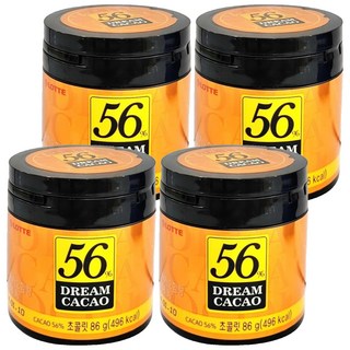LOTTE 樂天 56% DREAM CACAO 骰子巧克力, 86g 圓瓶隨手罐裝, 4罐