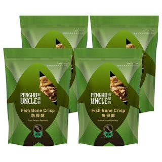 澎湖伯 魚骨酥 青蔥口味, 富含DHA與鈣質, 鹹香酥脆, 澎湖必買伴手禮, 100g, 4包
