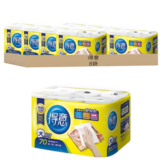 得意 廚房紙巾 70張, 6捲, 8袋