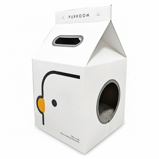 Nice u 毛樂趣 牛奶盒貓窩貓抓板, 32.5 x 32.5 x 57cm, 牛奶盒 白色, 1個