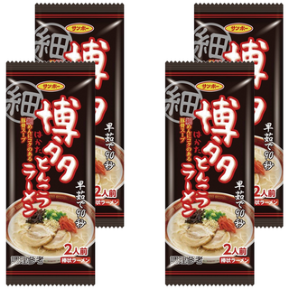 Sanpo 三寶 棒狀博多豚骨風味拉麵, 口感Q滑，可搭配多種料理調配, 4包