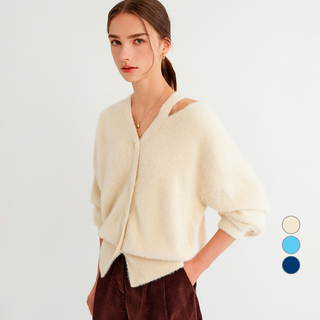 룩캐스트 여성용 카이 컷 아웃 헤어리 가디건