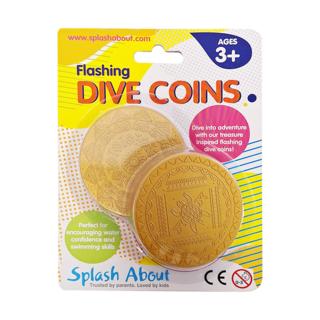 Splash About 閃亮潛水訓練金幣 Set 2件，3歲以上，鼓勵游泳技能, 直徑7cm, 金黃色
