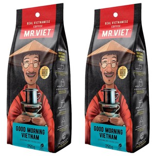 MR.VIET 早安越南咖啡粉 250g 堅果和黑可可口味, 2包, Ground