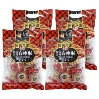 Chiao-E 巧益 脆皮澎鬆鹹蛋黃方格酥 蛋素, 150g, 4袋