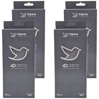 明基 幸福物語4D醫療口罩 01, 10片, 4盒, 霧感灰