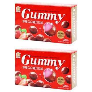 義美 QQ糖巧克球 量販 草莓風味, 2盒, 135g