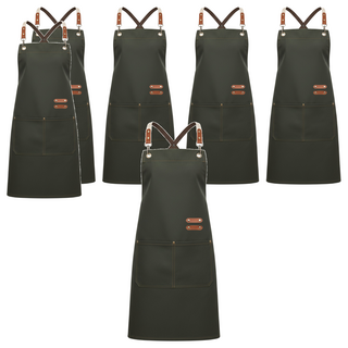 復古風時尚帆布圍裙, 軍綠色, 6件