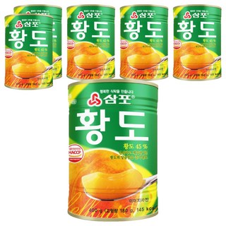 삼포 황도 슬라이스 통조림, 6개, 400g