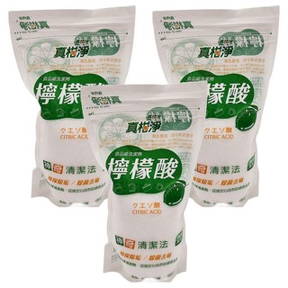 真柑淨 檸檬酸補充包 400g - 天然檸檬酸清潔劑 有效去除水垢、異味 讓飲水更安心, 3包
