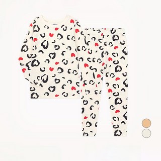 몰리멜리프렌즈 아동용 하트 호피 모달 실내복 상하의 세트