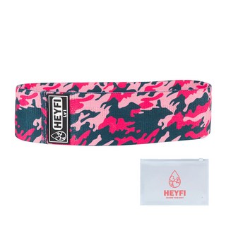 헤이피 스쿼트 힙밴드 Lv1+파우치, 핑크카모, 1개
