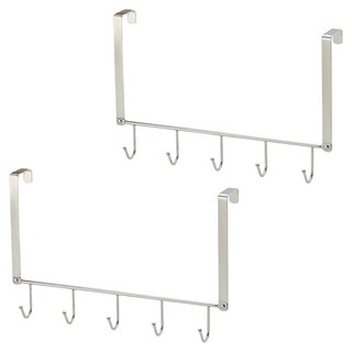 皇家 門後五連掛勾架, 銀色, 2個