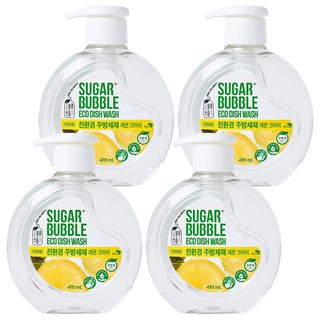 슈가버블 친환경 주방세제 레몬 크러쉬, 470ml, 4개
