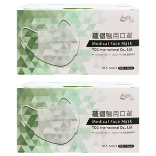 TCG 蘊倡 成人醫用口罩, 燕麥, 50片, 2盒