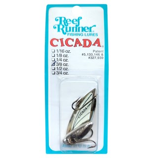 Reef Runner Cicada 金屬顫泳 蟬顫泳 3/8oz VIB 路亞, 銀色 + 夜光, 10.5g, 1個