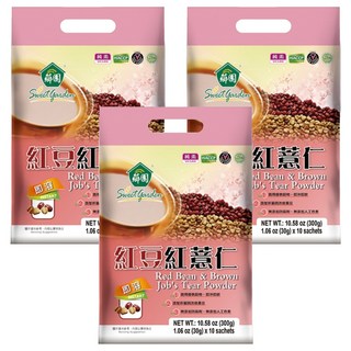 薌園 紅豆紅薏仁粉, 多榖多健康、營養好滋味, 富含膳食纖維並去除糖份, 300g, 3袋