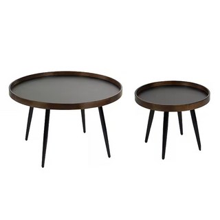 FAmILyLIFE 生活 木冶山居 Carmel 荷葉仿舊子母茶几, 胡桃木