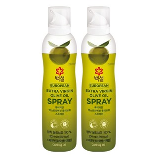 백설 유러피안 엑스트라버진 올리브유 스프레이 오일, 200ml, 2개