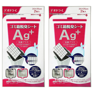 Deodry 垃圾桶Ag+除臭片 34x25cm 2枚入, 100g, 1組