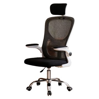 椅子 逍遙 加大頭枕透氣靠背 115° 後仰調節舒適搖擺 防爆底座, 白框 + 黑網