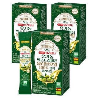 리얼메디온 오늘 유기농 엑스트라버진 올리브유 스틱 14p, 140ml, 3개