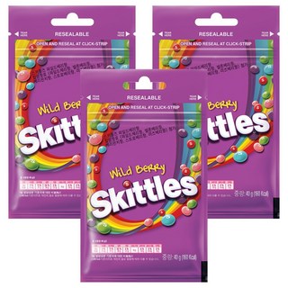 Skittles 彩虹糖 綜合莓果口味, 40g, 3包