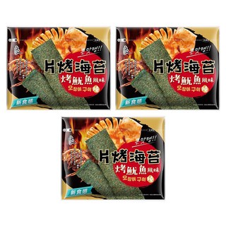 良澔 片烤海苔 魷魚風味, 甜辣風味 厚切爽脆, 32g, 3包