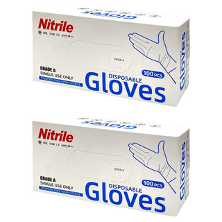 NBR輕薄款 舒適高彈丁腈手套 L 藍色, 100個裝, 2組