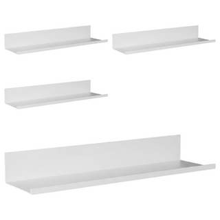 太空鋁牆上床頭置物架30cm 4個 白色 - 免釘安裝 簡約風格