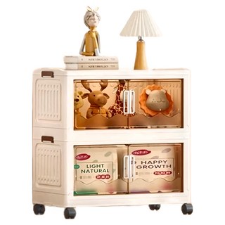 磁吸折疊收納箱 二層, 透明色, 1個