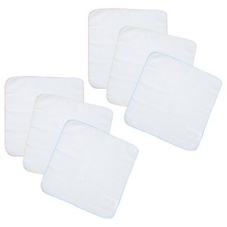 PiYOPiYO黃色小鴨紗布手帕 純棉紗布 柔軟細緻 吸水性佳 3入/包, 30 x 30cm, 白色, 2組