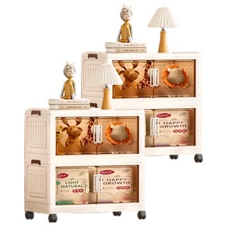 磁吸折疊收納箱 二層, 透明色, 2個