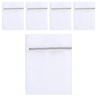 洗衣袋 加厚細網, 透水性網孔設計，配備拉鍊保護套，高密度材質, 單一顏色, 5個