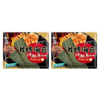 良澔 片烤海苔 魷魚風味, 甜辣風味 厚切爽脆, 32g, 2包