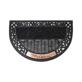 Lead home 奢華室內玄關地墊 半圓形, 金色 + 黑色, 1個