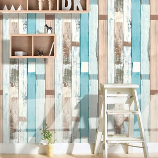 WA Wall Art 仿真立體木板紋 防水自黏壁紙, 綠棧板紋, 300 x 60cm