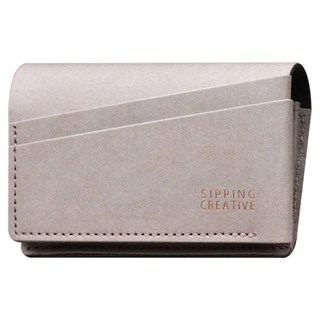 SIPPING CREATIVE 俬品創意 名片夾 淬鍊灰 紙革+毛氈材質 台灣設計製造 豐富5夾層, 7.3 x 10.6 x 2cm