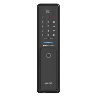 Milre 美樂 無孔推拉式指紋辨識門鎖ME-P73F+卡片鑰匙4把套, 客戶自行安裝, ME-P73F