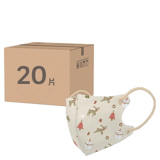 COMFIZ 康菲 嬰幼立體醫療口罩 0~18個月, 好運魯道夫 卡其色, 20片, 1盒