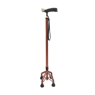 感恩使者 拐杖 手杖 單手拐 四腳 站立式 加固型 伸縮拐杖 鋁合金 ZHCN1913-A M(長 71~94cm), 閃銅色, 1支