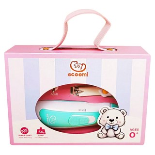 Ecoomi 電池款磨甲機禮盒組 超靜音 超輕量54g 0歲+, 藍色, 1組