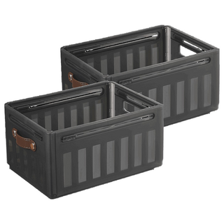 ONE HOUSE 川櫻伸縮折疊收納盒 手提款 22L OH-Q729-F3, 雅致灰, 2個