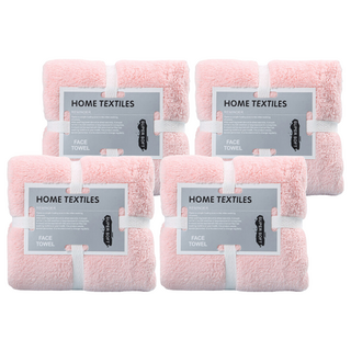 Xiao Xin 超細纖維珊瑚絨極速吸水快乾浴巾/毛巾2件組 淺粉色, 2組