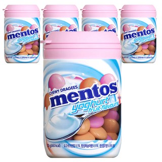 mentos 曼陀珠 罐裝曼陀珠 優格口味, 120g, 5罐