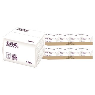 五月花 迷你摺疊紙巾 抽取式, 100抽, 120包