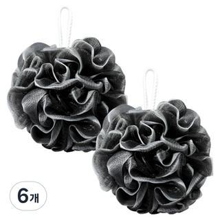 Gguji Q彈豐富泡沫大型高級沐浴球, 黑色, 6個, 1入