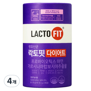 락토핏 정품 다이어트 유산균 60p, 120g, 4개
