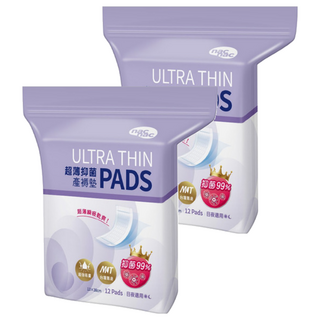 nac nac 超薄抑菌產褥墊, 13 x 38cm, 12片, 2包